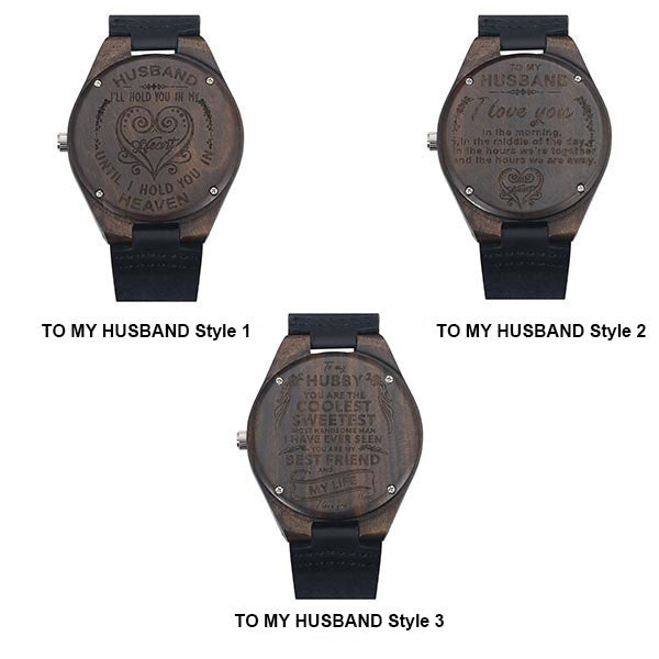 Customized Ebony Watch for Husband