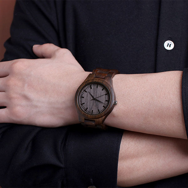 Customized Ebony Watch for Husband