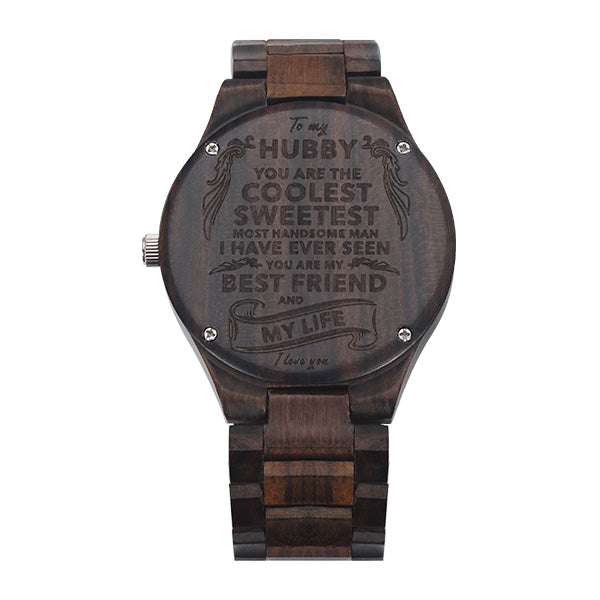Customized Ebony Watch for Husband