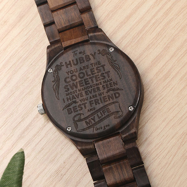 Customized Ebony Watch for Husband