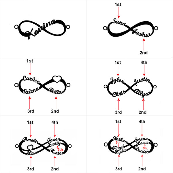 Customized Infinity Bracelet in Silver