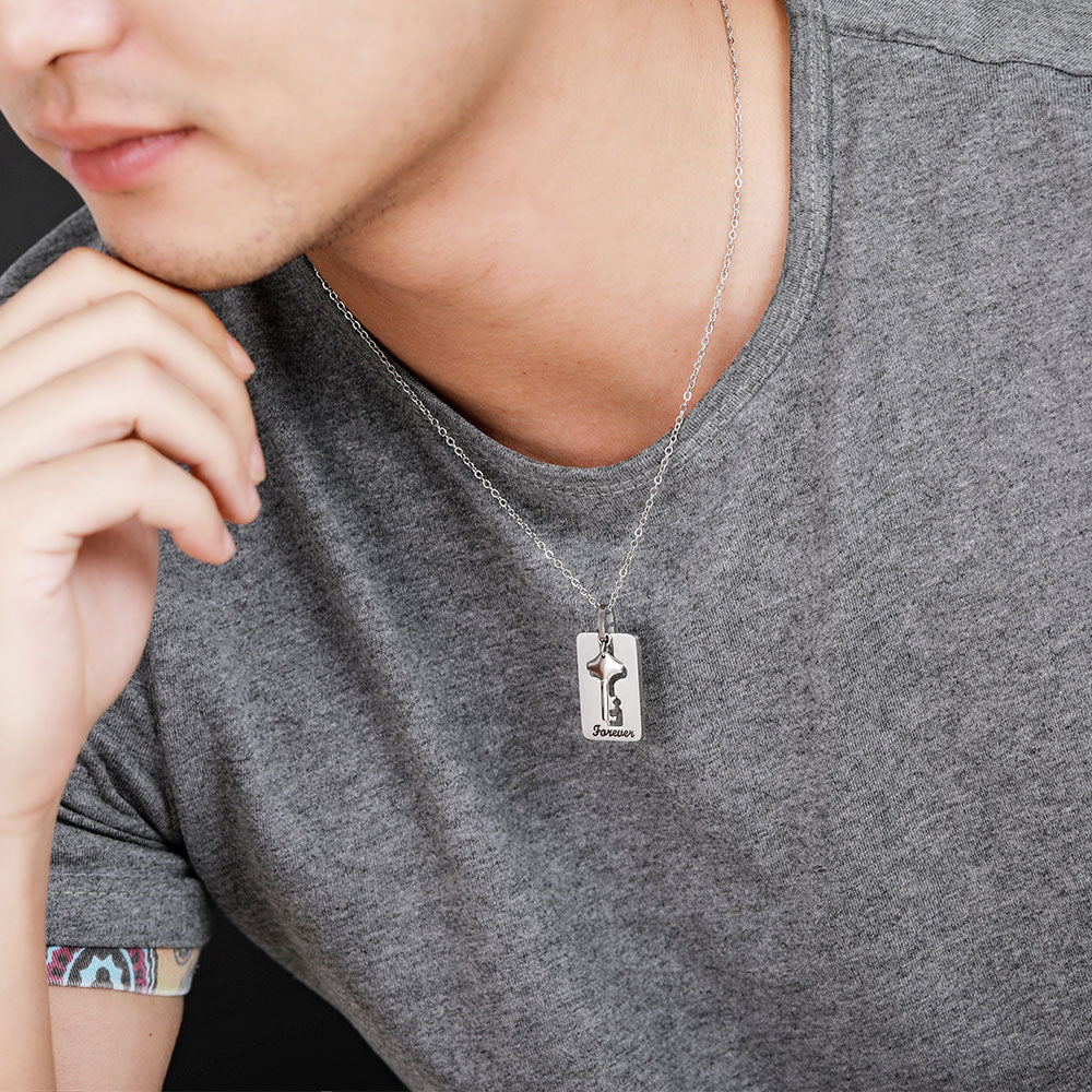 Customized Bracelet and Key Necklace   for Couples