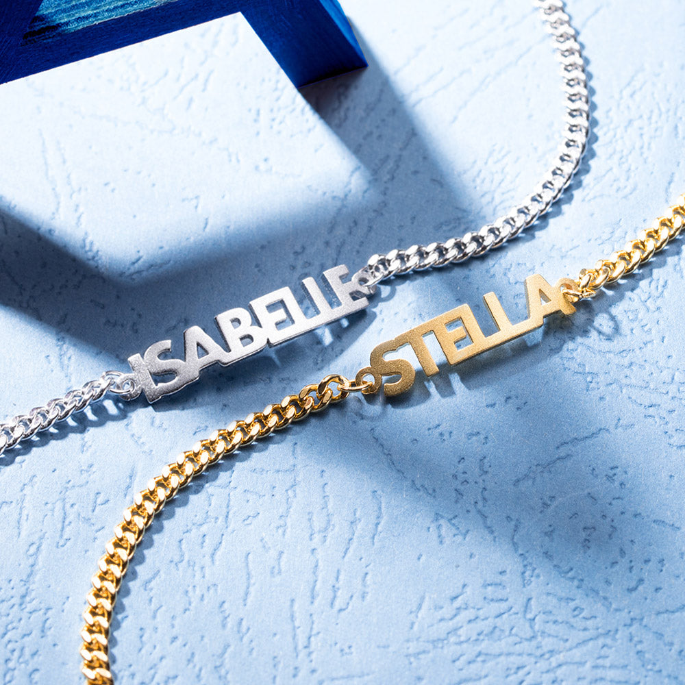 Personalized Bold Curb Chain Name Bracelet/Anklet