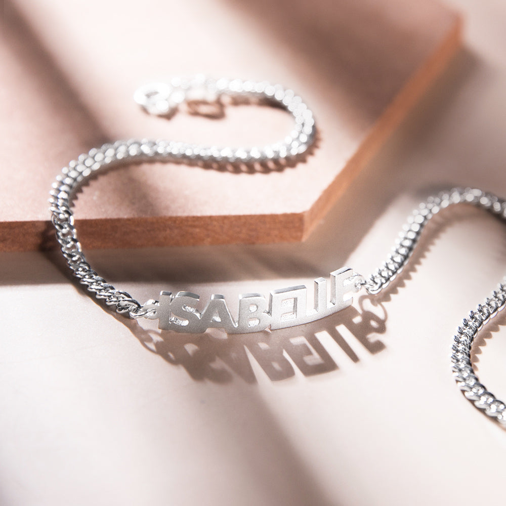 Personalized Bold Curb Chain Name Bracelet/Anklet