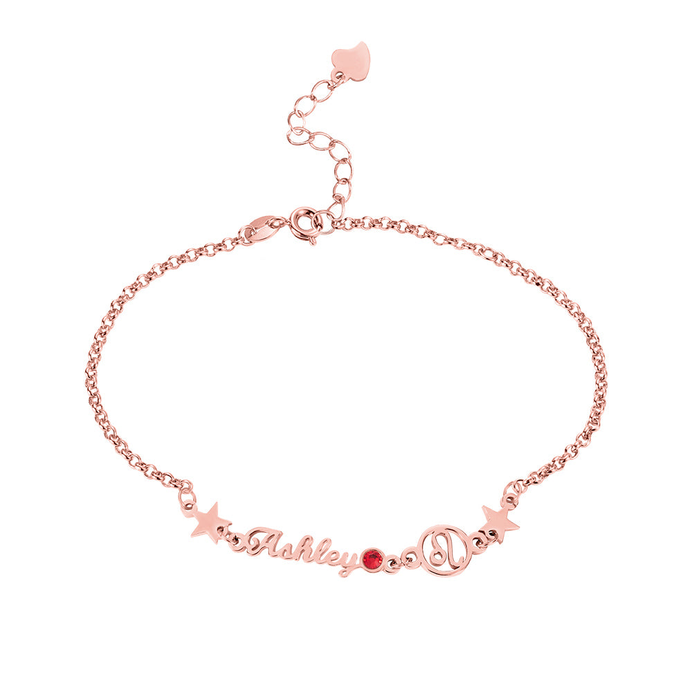 Customized Constellation Name Bracelet with Birthstone