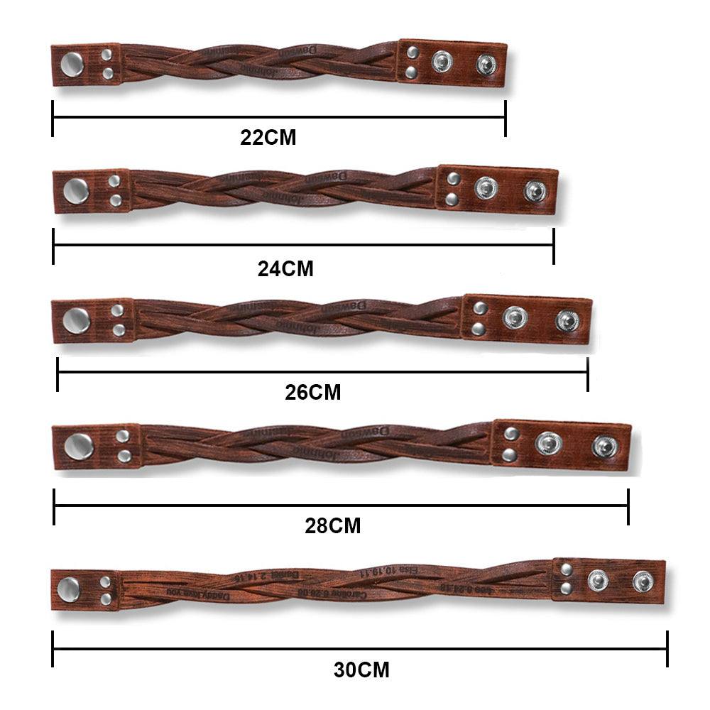 Custom-designed Text Weave Leather Bracelet