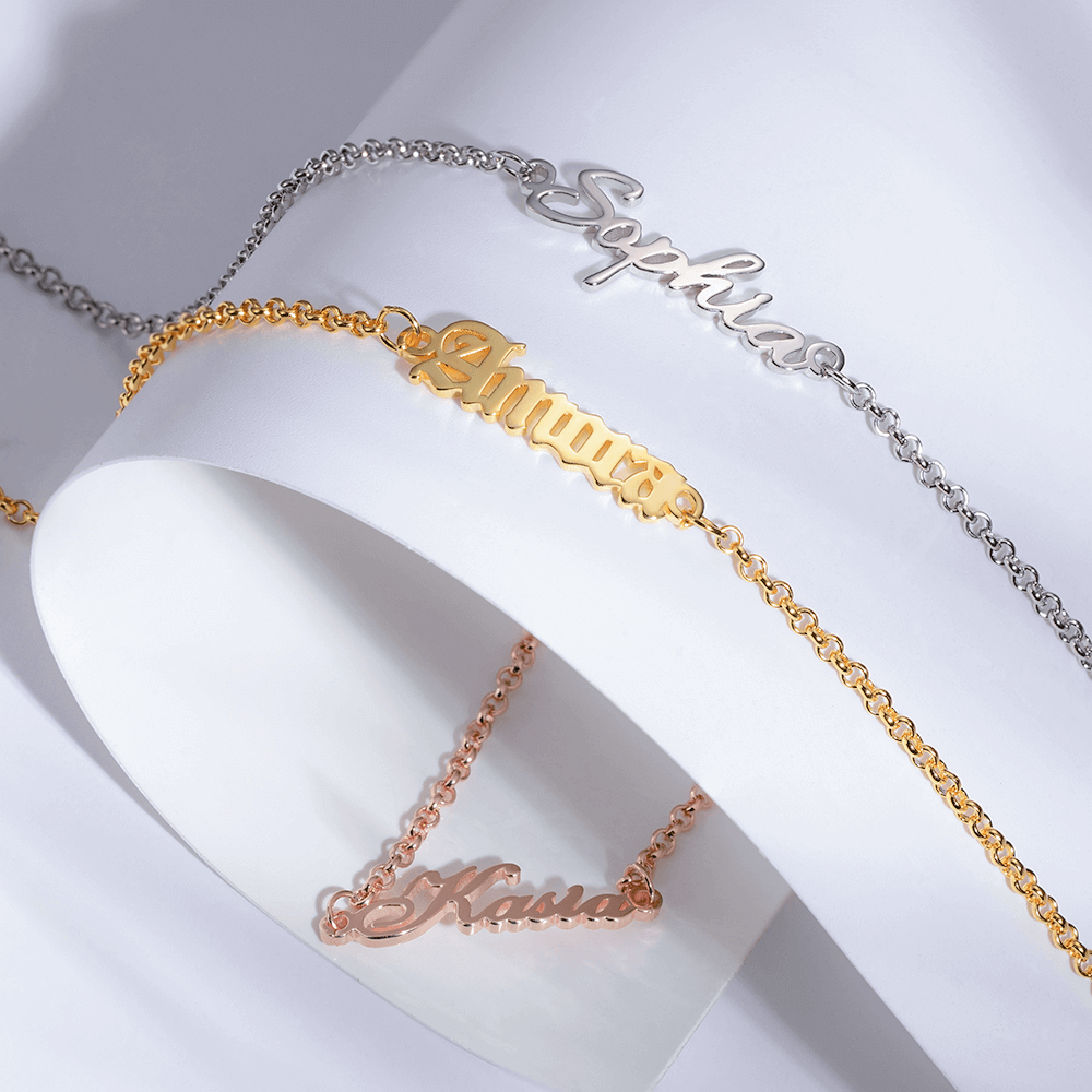 Customizable Anklet with Name in Silver