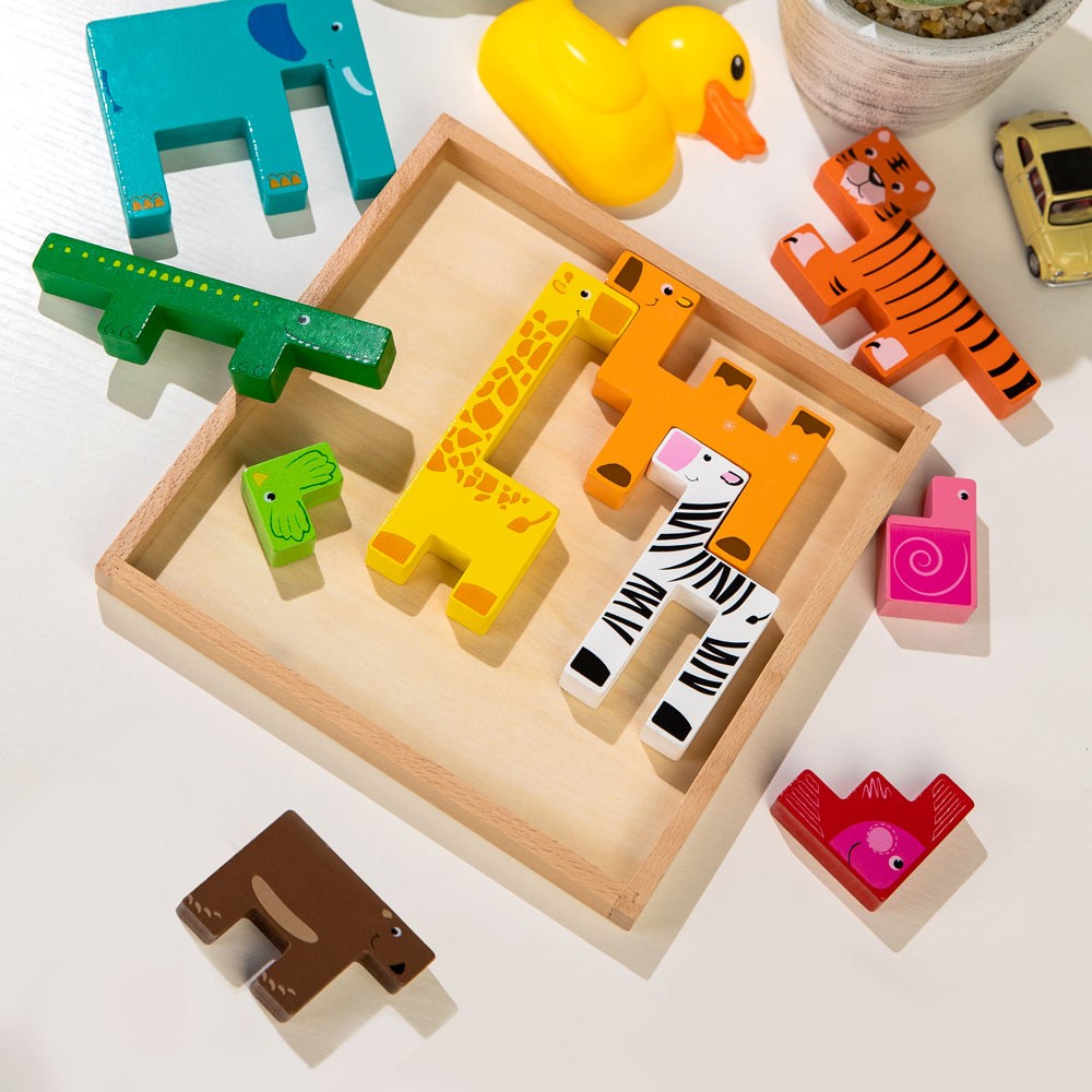 Animal Building Block & Puzzle Educational Toy, Birthday Gift for Kids