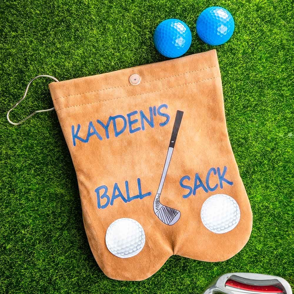 Personalized Name Golf Ball Sacks, Portable Flannelette Golf Ball Bag, Sports Accessory, Funny Golf Gift for Men/Father/Husband, Golf Lovers Gift