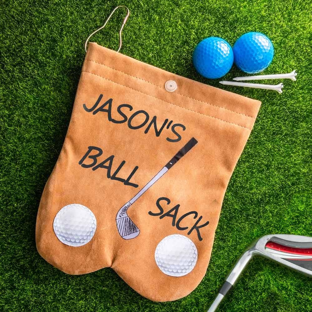 Personalized Name Golf Ball Sacks, Portable Flannelette Golf Ball Bag, Sports Accessory, Funny Golf Gift for Men/Father/Husband, Golf Lovers Gift