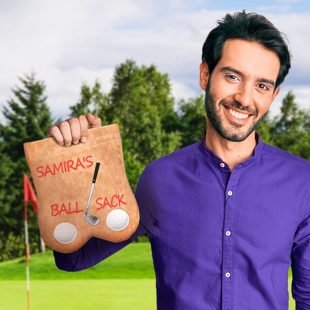 Personalized Name Golf Ball Sacks, Portable Flannelette Golf Ball Bag, Sports Accessory, Funny Golf Gift for Men/Father/Husband, Golf Lovers Gift