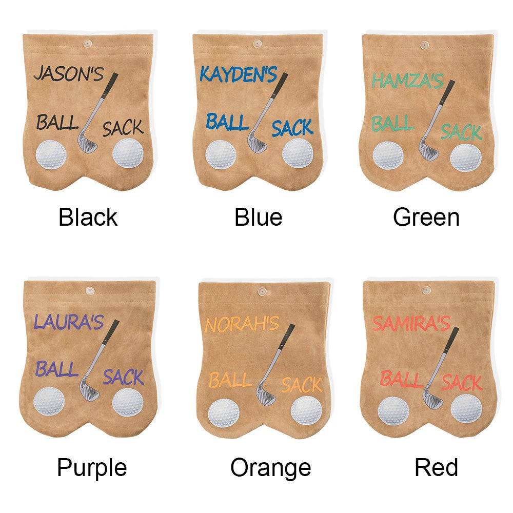 Personalized Name Golf Ball Sacks, Portable Flannelette Golf Ball Bag, Sports Accessory, Funny Golf Gift for Men/Father/Husband, Golf Lovers Gift