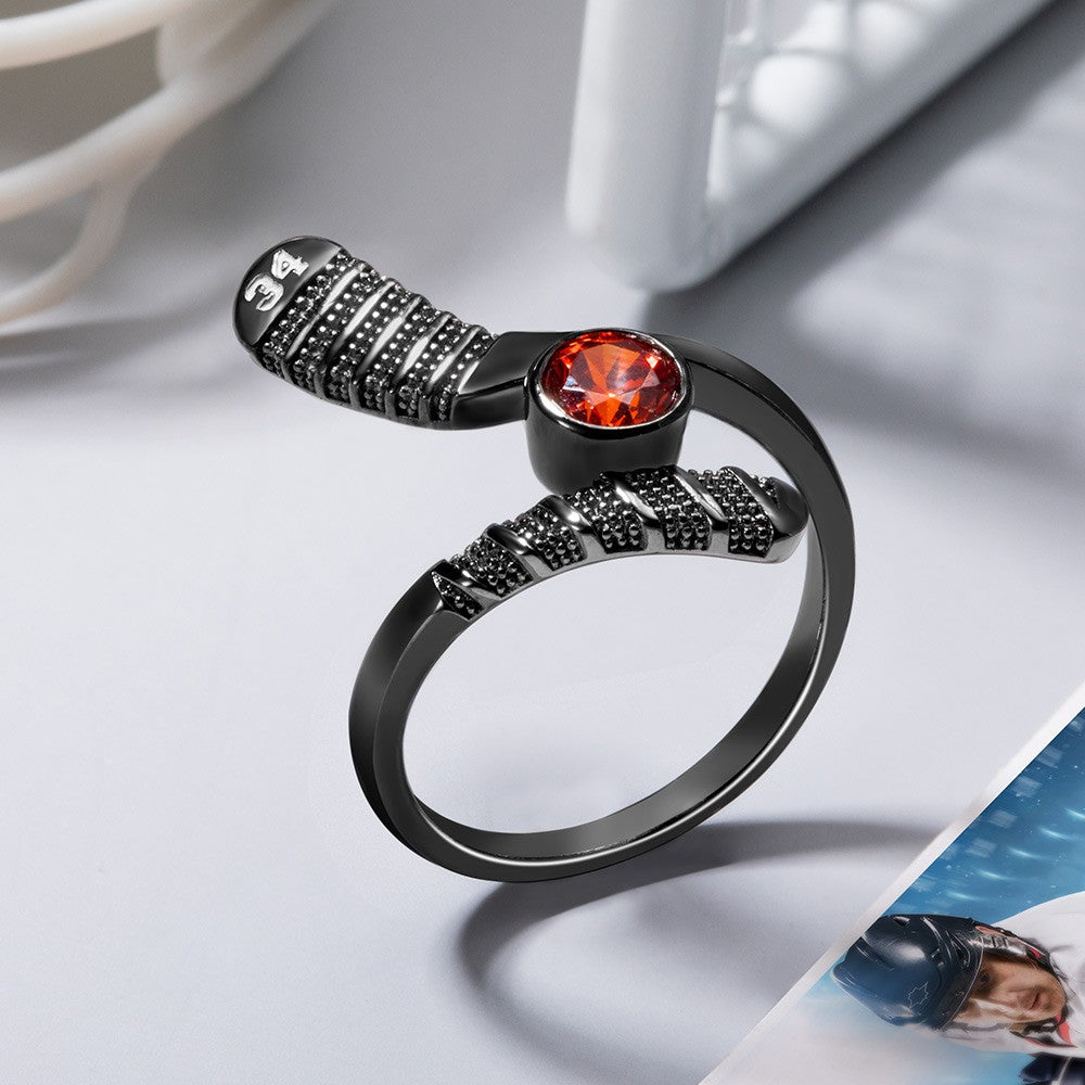Custom Hockey Ring, Birthstone Ring, Brass Ring/Silver Ring, Birthday/Mother's Day Gift for Hockey Mother/Hockey Wife/Hockey Girl