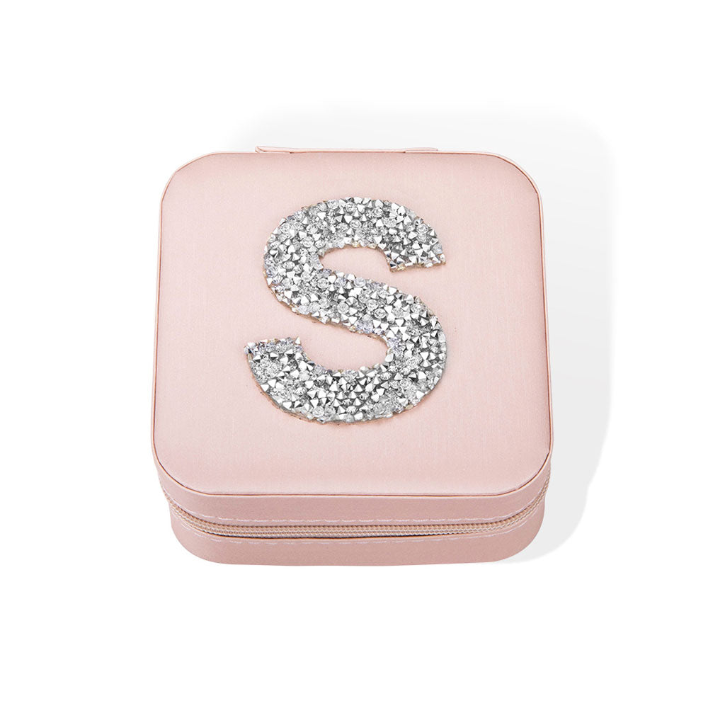 Personalized Monogram Jewelry Box, Bridesmaid Jewelry Box, Bridesmaid Gift for Girl/Friend, Wedding/Travel Jewelry Case, Birthday/Mother's Day Gift, Glitter Christmas Gift, Birthday Gift, Bridesmaid Gift for Her