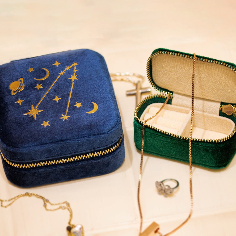 Personalized Starry Night Jewelry Travel Case with Name, Velvet Jewelry Box, Birthday/Mother's Day/Wedding Gift for Mother/Wife/Bridesmaids