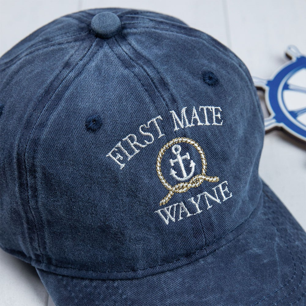 Captain First Mate Hat, Custom Embroider Hat, Personalized Baseball Cap, Gift for Sailors/First Mates/Captains