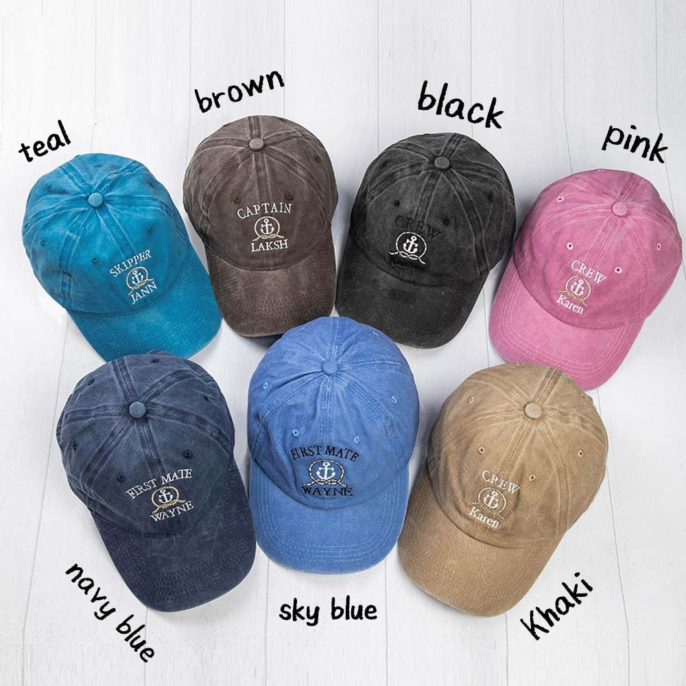 Captain First Mate Hat, Custom Embroider Hat, Personalized Baseball Cap, Gift for Sailors/First Mates/Captains