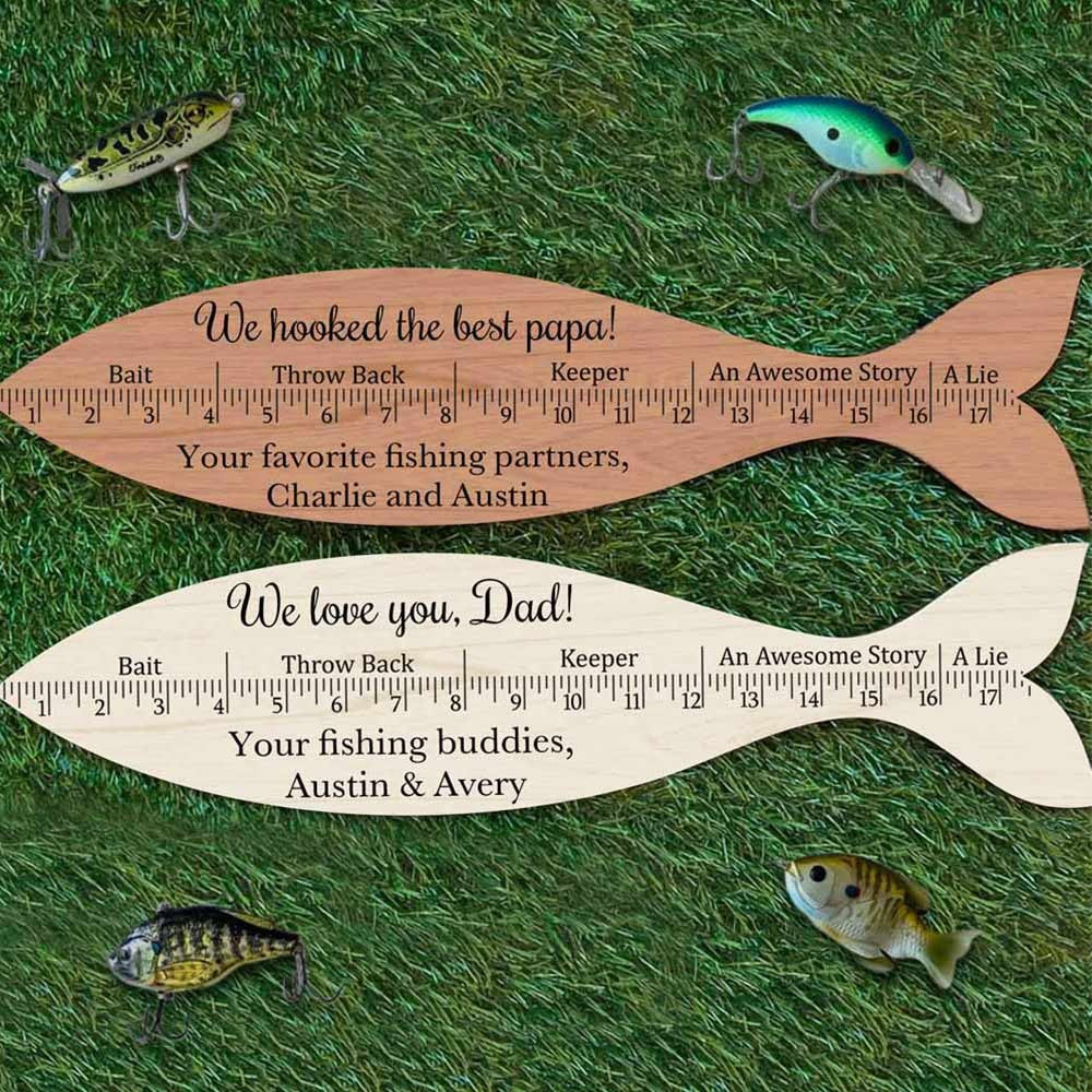 Personalized Wooden Fish Ruler, Fish Measurement, Measurement Tool, Fathers Day Gift, Fishing Gift for Dad/Fishing Buddy