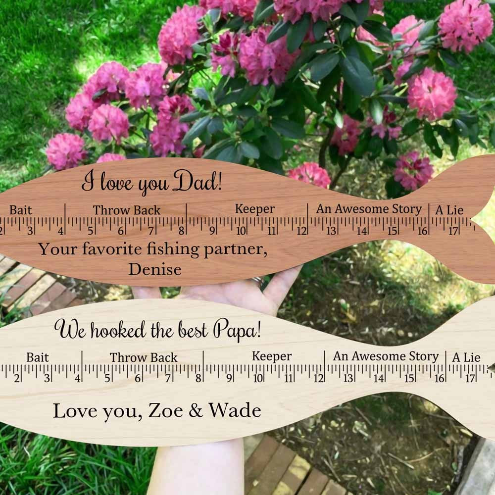 Personalized Wooden Fish Ruler, Fish Measurement, Measurement Tool, Fathers Day Gift, Fishing Gift for Dad/Fishing Buddy