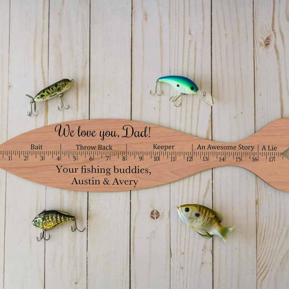 Personalized Wooden Fish Ruler, Fish Measurement, Measurement Tool, Fathers Day Gift, Fishing Gift for Dad/Fishing Buddy