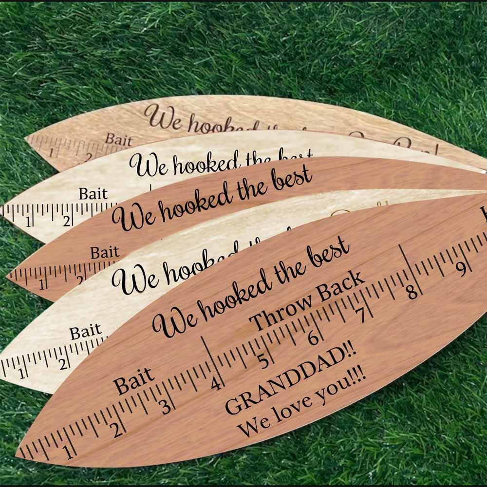 Personalized Wooden Fish Ruler, Fish Measurement, Measurement Tool, Fathers Day Gift, Fishing Gift for Dad/Fishing Buddy