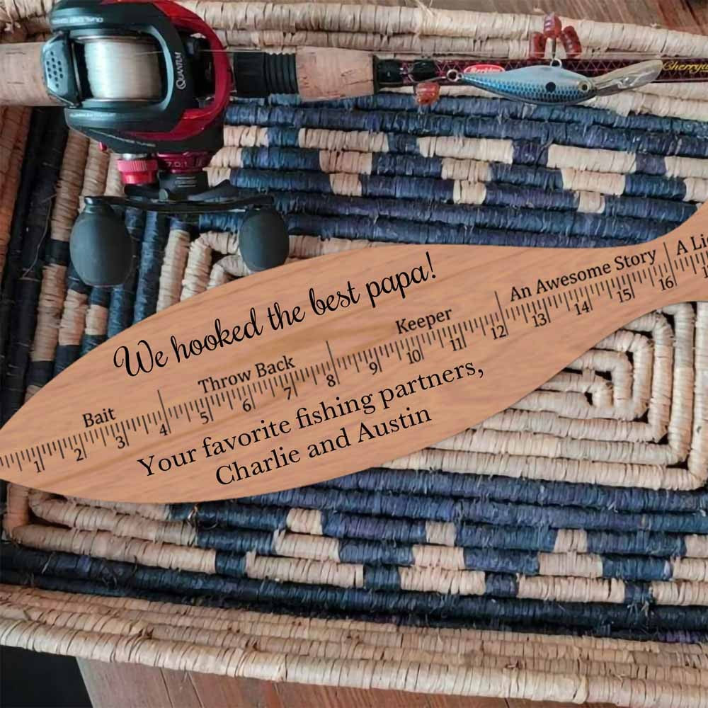Personalized Wooden Fish Ruler, Fish Measurement, Measurement Tool, Fathers Day Gift, Fishing Gift for Dad/Fishing Buddy