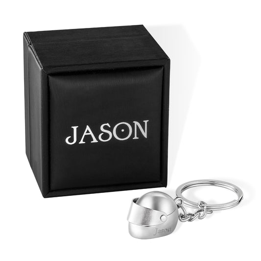 Custom Name Motorcycle Helmet Keychain, Personalized Biker Keyring with Monogram, Birthday/Father's Day Gift for Biker/Motorcyclist/Boyfriend/Men/Dad
