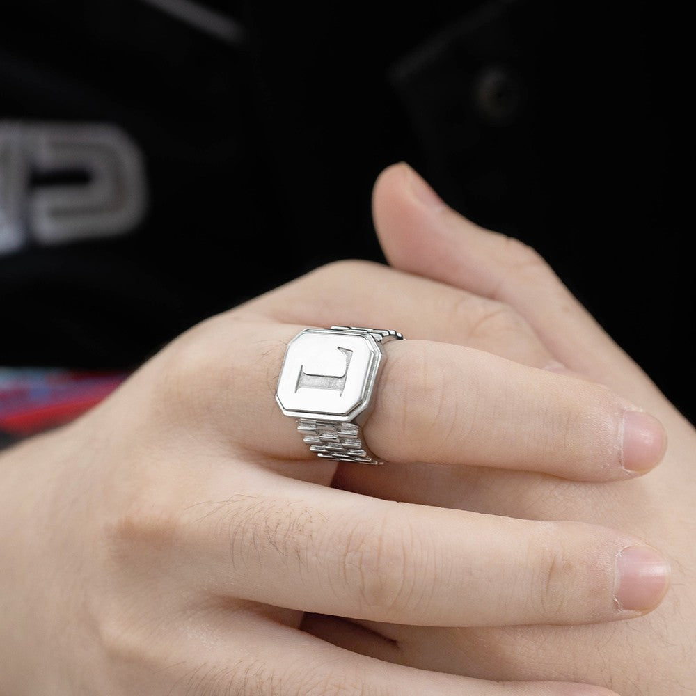 Custom Initial Signet Ring, Sterling Silver 925/Brass Unisex Ring, Pinky Finger Letter Ring, Birthday/Anniversary Gift For Men/Women/Husband/Boyfriend