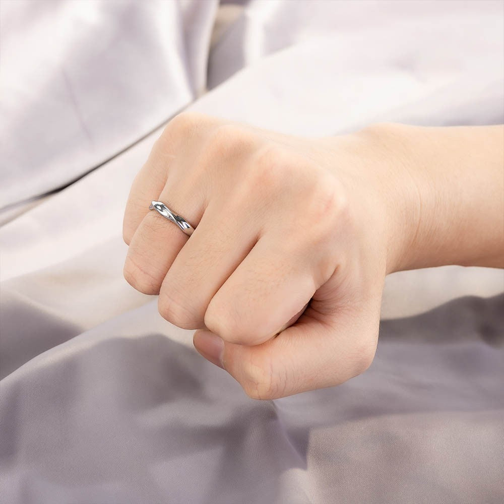 Adjustable Wavy Band Ring, Ring, Stainless Steel Unisex Stackable Ring, Birthday/Anniversary/Valentine's Day Gift for Men/Women/Mom/Friends/Lover