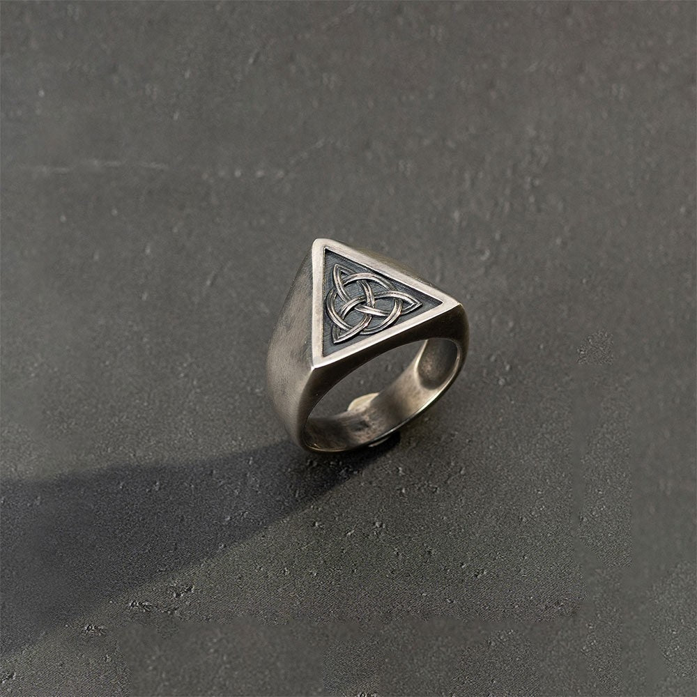 Unisex Celtic Trinity Knot Ring Celtic Triquetra Ring, Irish Celtic Knot Ring, Silver/Brass Ring Jewelry Gift for Women Men