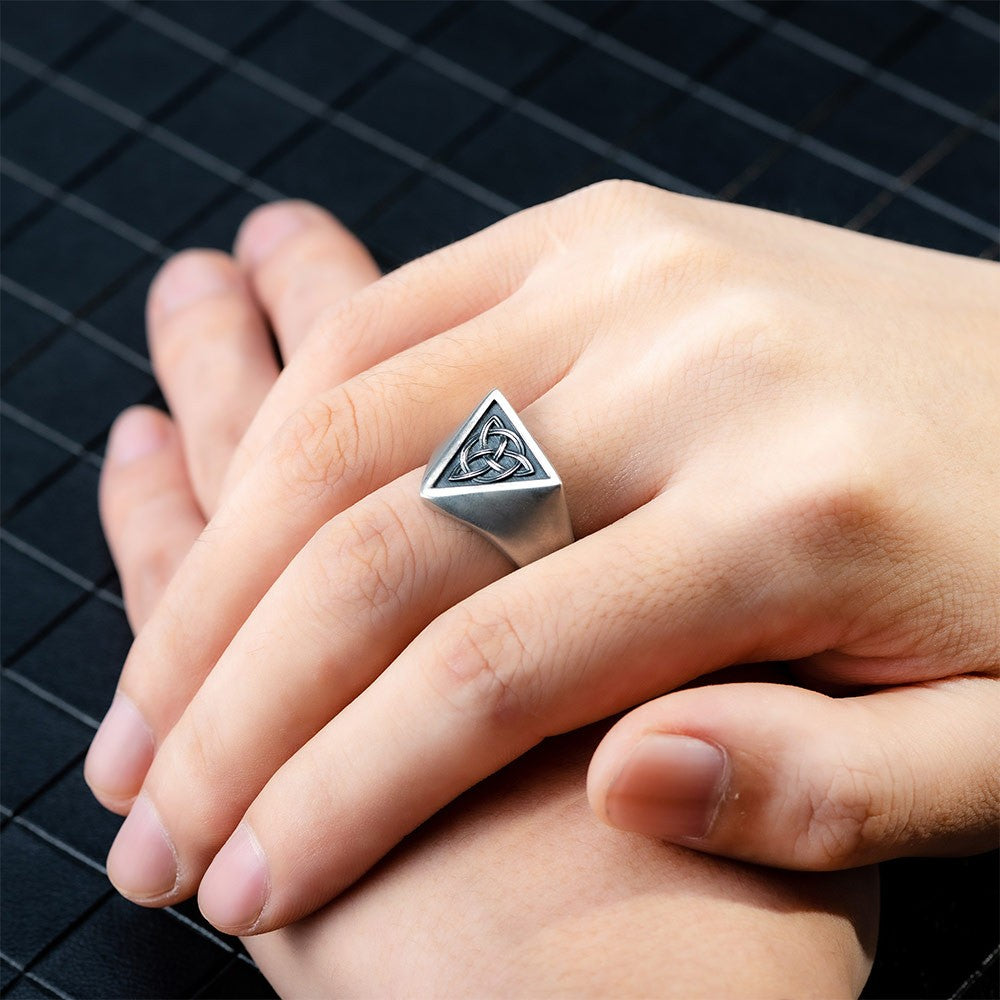 Unisex Celtic Trinity Knot Ring Celtic Triquetra Ring, Irish Celtic Knot Ring, Silver/Brass Ring Jewelry Gift for Women Men