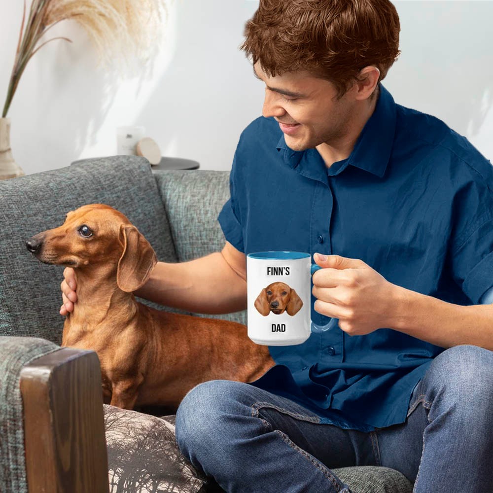 Personalized Dog Dad Mug with Pet Photo, Custom Dog Mug, Dog Lover Coffee Mug, Personalized Cat Mug, Dog Face Mug, Dog Mom Gift, Gift for Per Lover