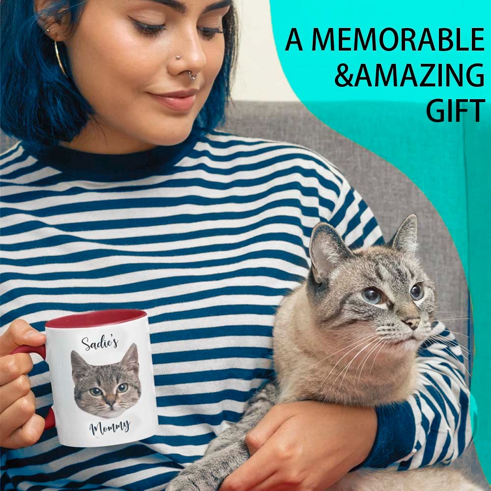 Personalized Dog Dad Mug with Pet Photo, Custom Dog Mug, Dog Lover Coffee Mug, Personalized Cat Mug, Dog Face Mug, Dog Mom Gift, Gift for Per Lover