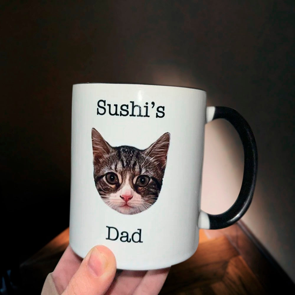 Personalized Dog Dad Mug with Pet Photo, Custom Dog Mug, Dog Lover Coffee Mug, Personalized Cat Mug, Dog Face Mug, Dog Mom Gift, Gift for Per Lover