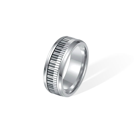 Personalized Piano Fidget Ring, Music Spinner Ring, Anti-anxiety Fidget Ring, Piano Keys Ring, Art Ring, Gift for Music Lovers/Friends