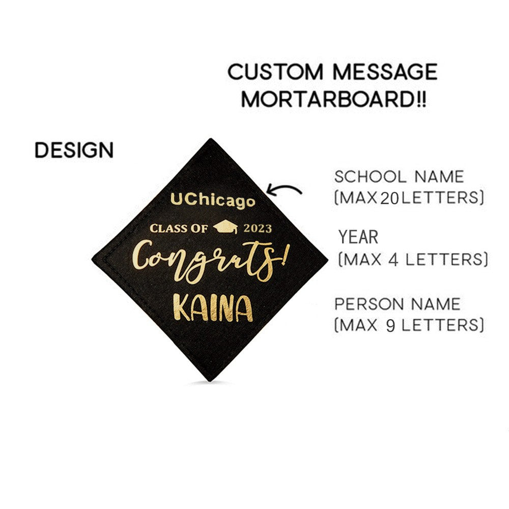 Custom Name Graduation Teddy Bear with School Badge, Plush Teddy Bear with Mortarboard, Graduation Gifts for Friends/Students/Kindergarten
