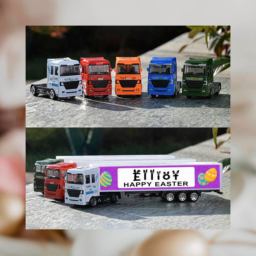 Personalized Easter Kid Toy Trucks, Easter Gifts for Kids, Customized Name Toy, Happy Easter Truck Toys, Birthday/Children's Day Gifts