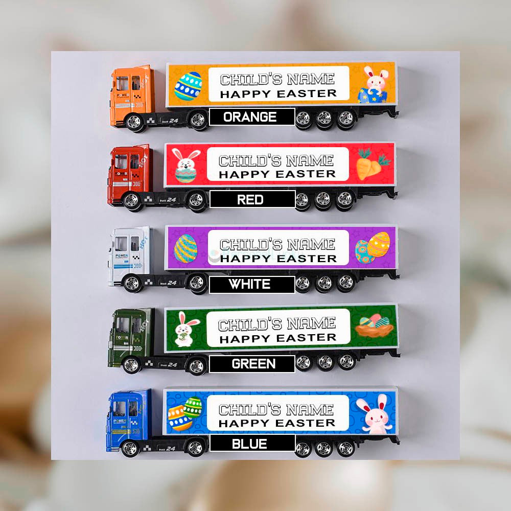 Personalized Easter Kid Toy Trucks, Easter Gifts for Kids, Customized Name Toy, Happy Easter Truck Toys, Birthday/Children's Day Gifts