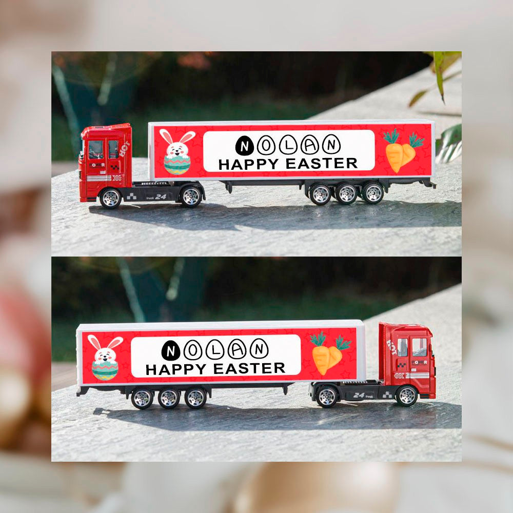 Personalized Easter Kid Toy Trucks, Easter Gifts for Kids, Customized Name Toy, Happy Easter Truck Toys, Birthday/Children's Day Gifts