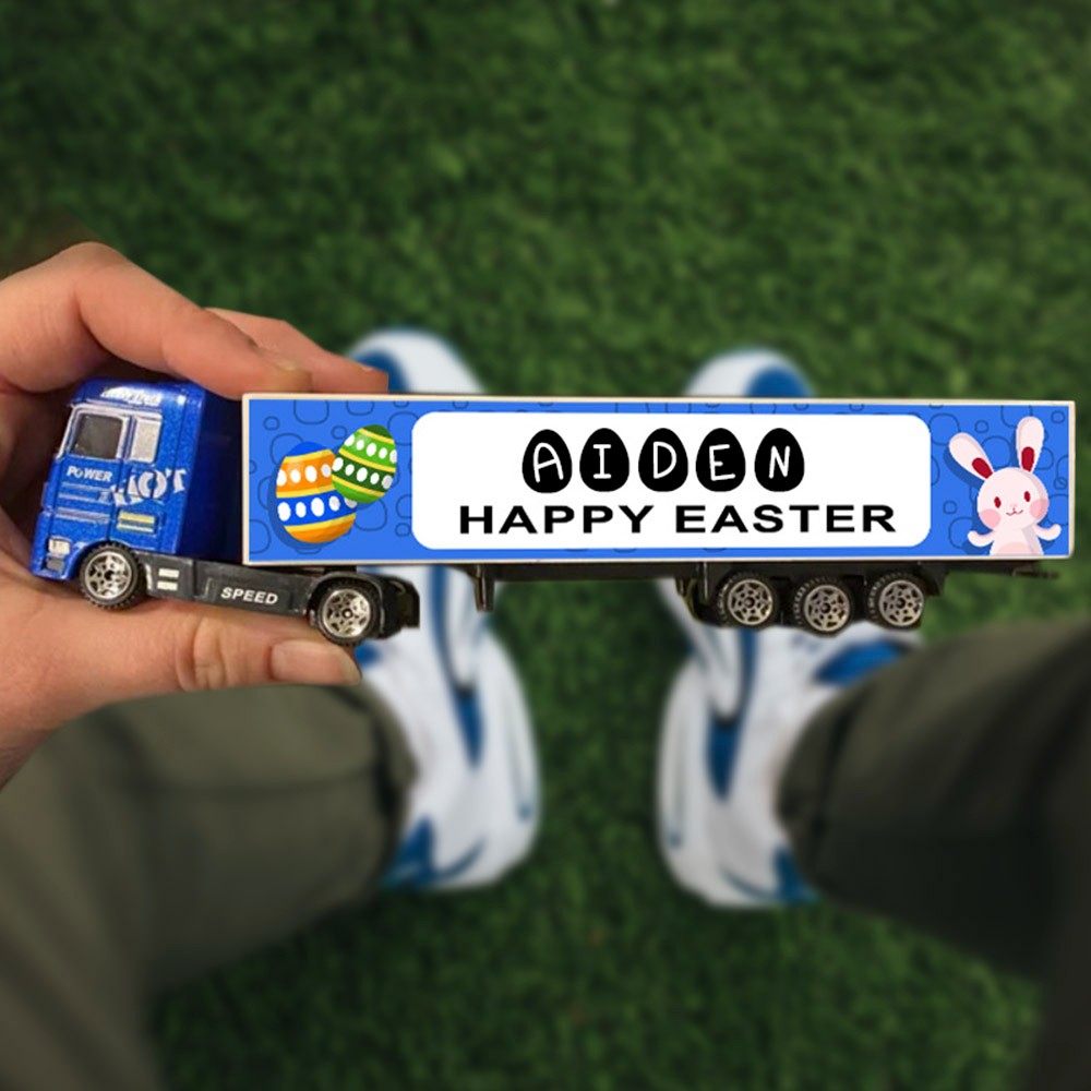 Personalized Easter Kid Toy Trucks, Easter Gifts for Kids, Customized Name Toy, Happy Easter Truck Toys, Birthday/Children's Day Gifts