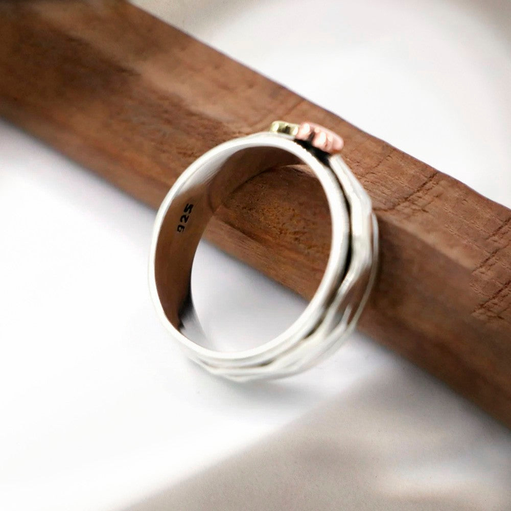 Multiple Layers Heart Spinner Ring, Meditation Ring, Fidget Ring, Spin Ring, Gift for Her/Him
