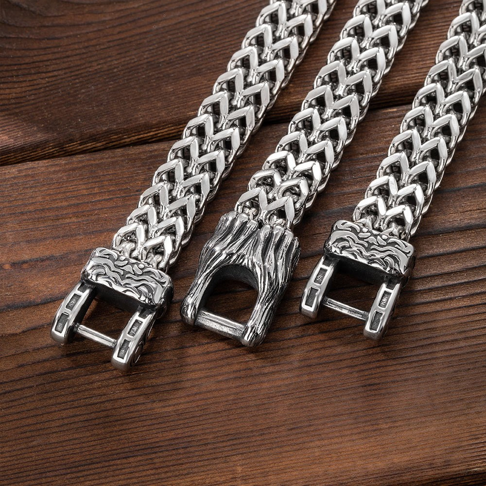 Customized Viking Norse Jewelry, Stainless Steel Wolf Eagle Dragon Head Bracelet, Punk Bracelet Motorcycle Jewelry, Gift for Men/Father