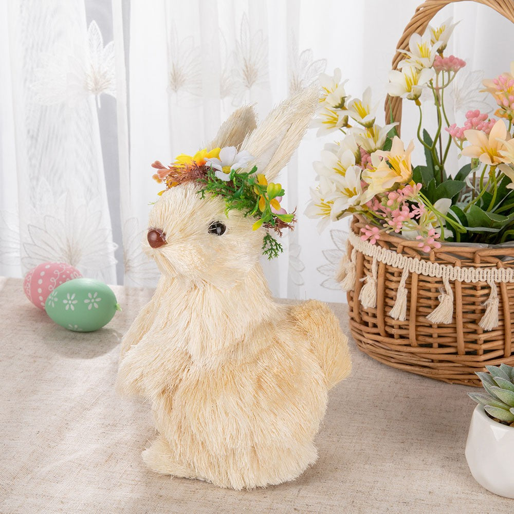 Easter Bunny Family Ornament, Easter Decor, Easter Bunny with Flower, Eater Gift, Gift for Kids/Family