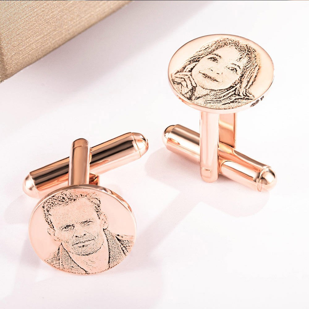 Custom Portrait Photo Cufflinks, Memorial Cufflinks, Stainless Steel/Sterling Silver 925 Cufflinks, Birthday/Father's Day Gift for Groom/Men/Father