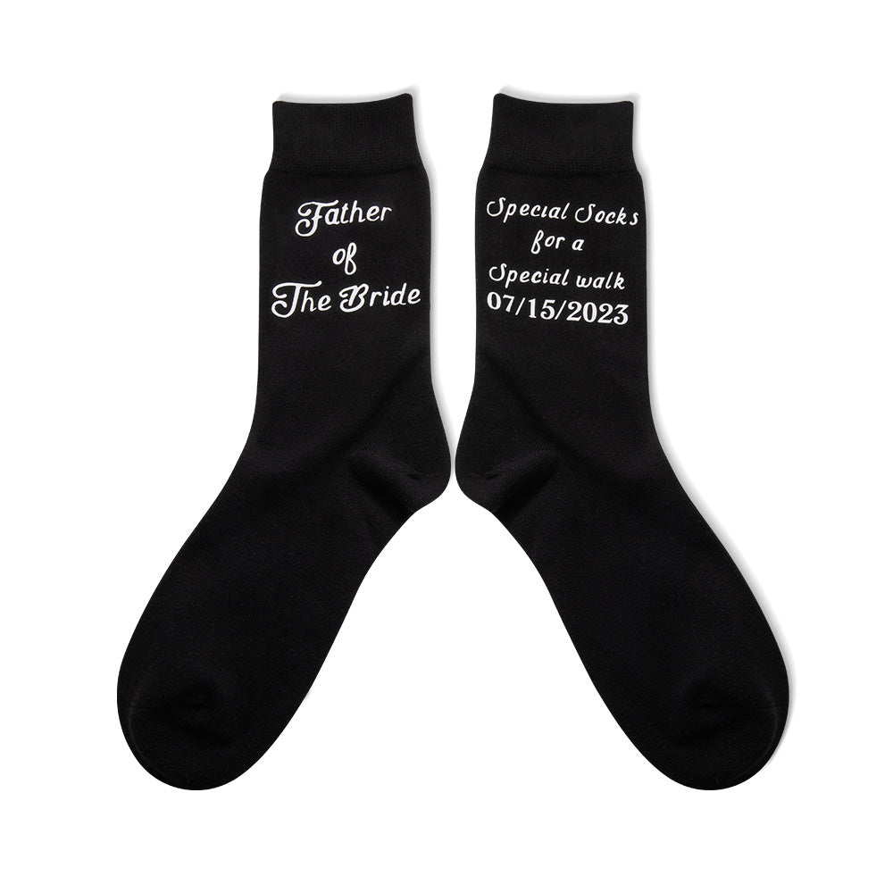 Custom Father of the Bride Socks with Wedding Date, Special Socks for a Special Walk, Gifts for Father of the Bride/Father in Law, Socks for Men