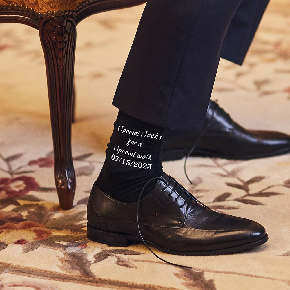 Custom Father of the Bride Socks with Wedding Date, Special Socks for a Special Walk, Gifts for Father of the Bride/Father in Law, Socks for Men