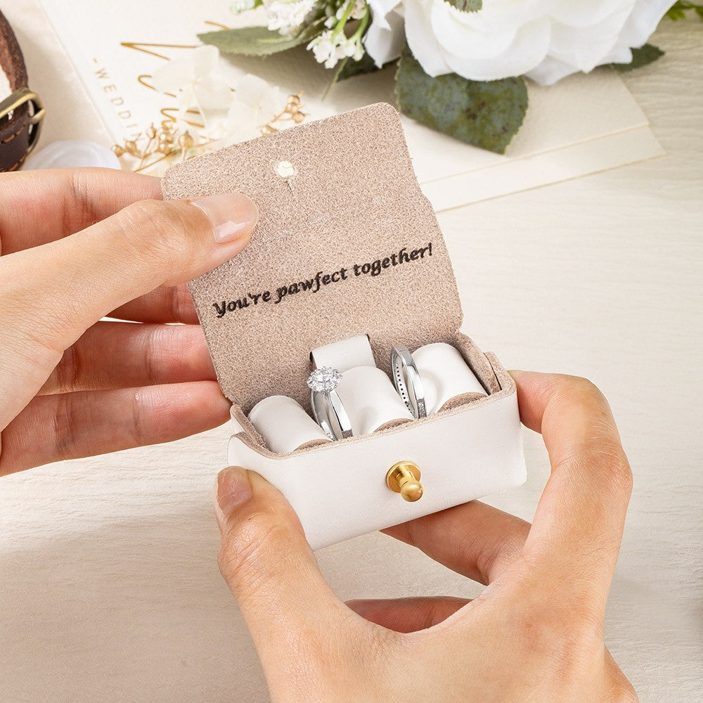 Custom Initial Wedding Ring Bearer Pouch for Dogs, Wedding Ring Box for Dog Collars, Wedding Ring Holder for Pet, Wedding Gift for Newlyweds/Couple