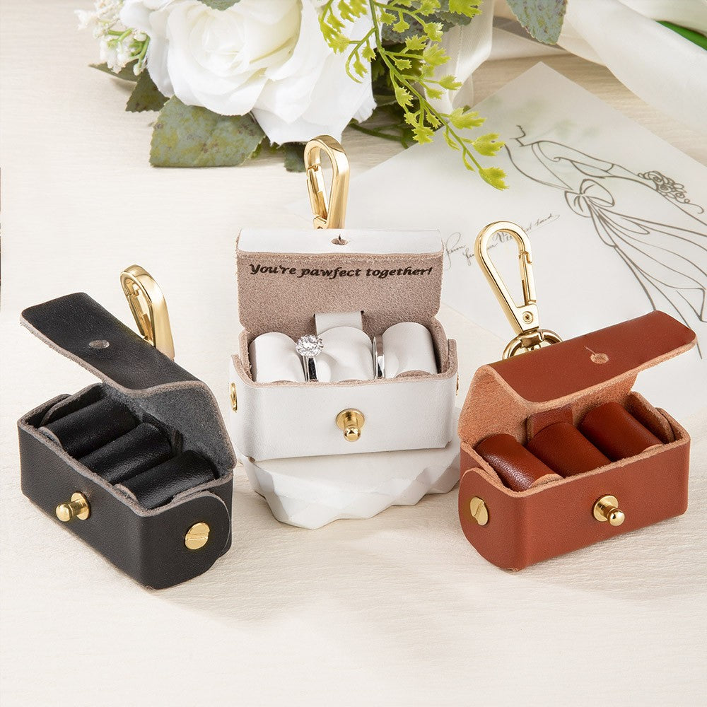 Custom Initial Wedding Ring Bearer Pouch for Dogs, Wedding Ring Box for Dog Collars, Wedding Ring Holder for Pet, Wedding Gift for Newlyweds/Couple