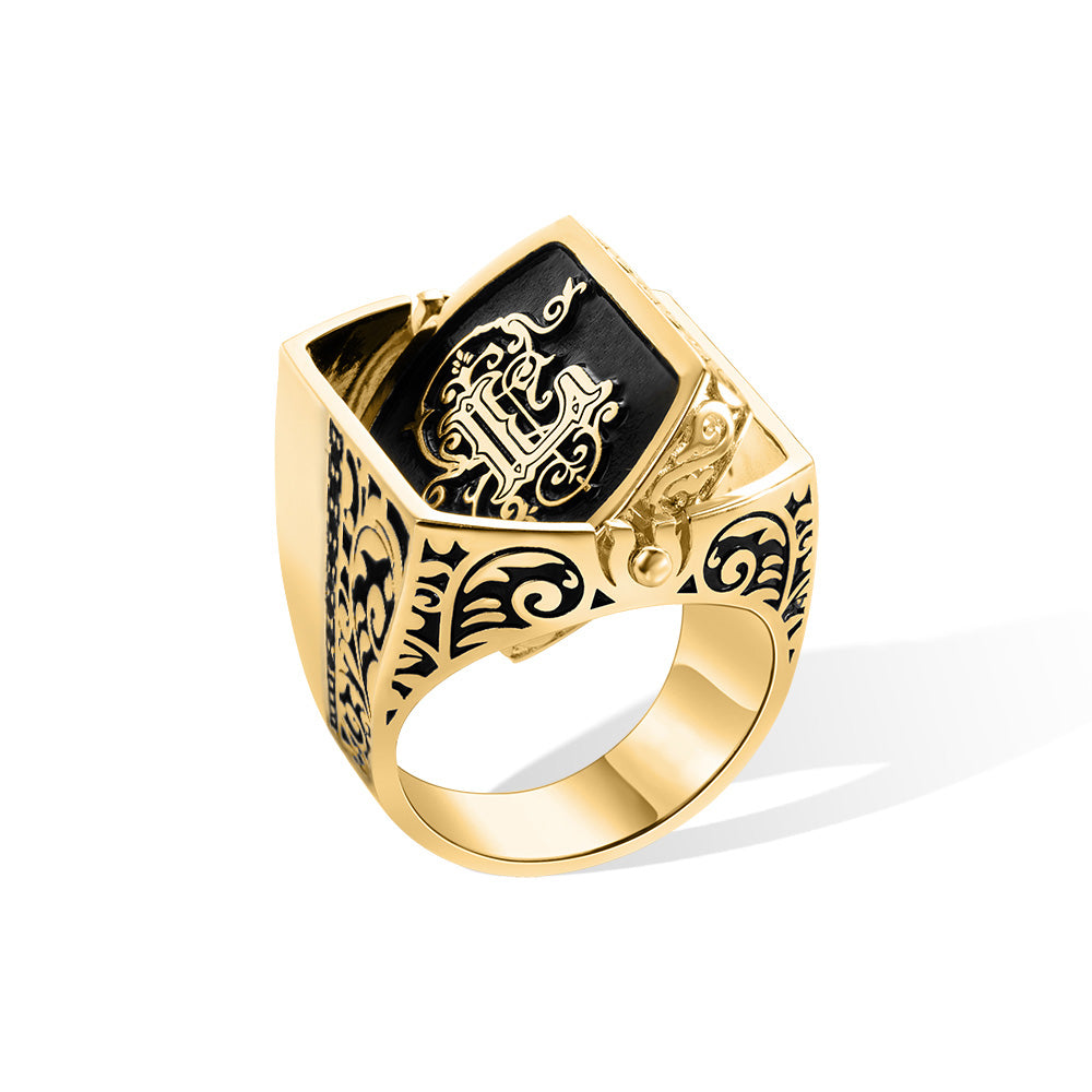 Custom Double Initial Flip Ring, Monogrammed Letters Signet Ring, Sterling Silver 925/Brass Ring, Birthday/Father's Day Gift for Him/Her/Dad/Husband