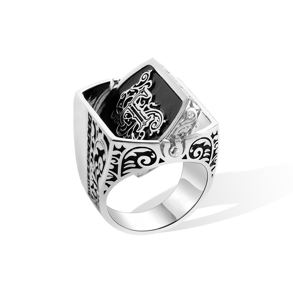 Custom Double Initial Flip Ring, Monogrammed Letters Signet Ring, Sterling Silver 925/Brass Ring, Birthday/Father's Day Gift for Him/Her/Dad/Husband